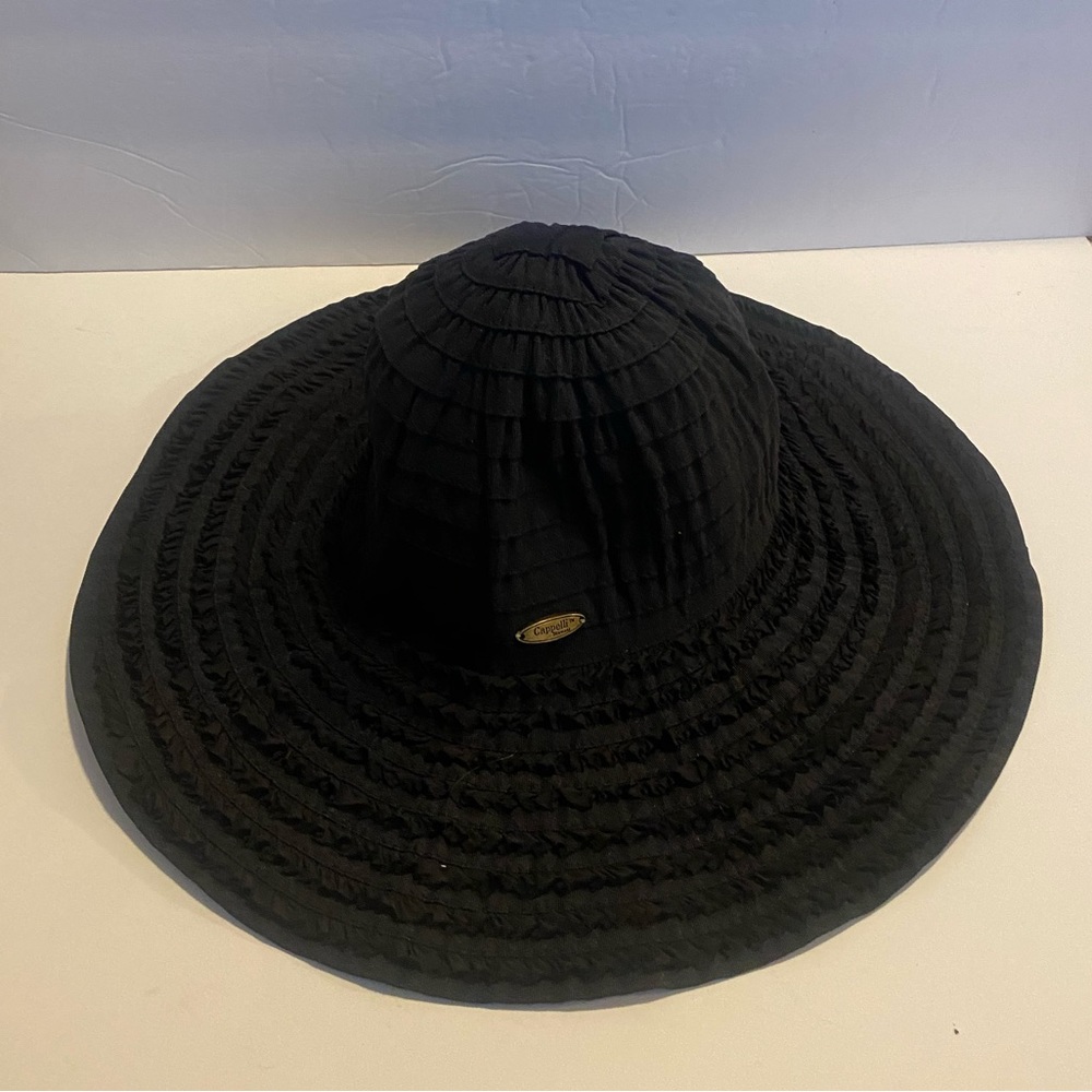 Cappelli Straworld Black Foldable Sun Hat - Picture 2 of 8